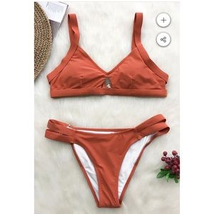 Cupshe Sunset Orange Solid Bikini 🍊